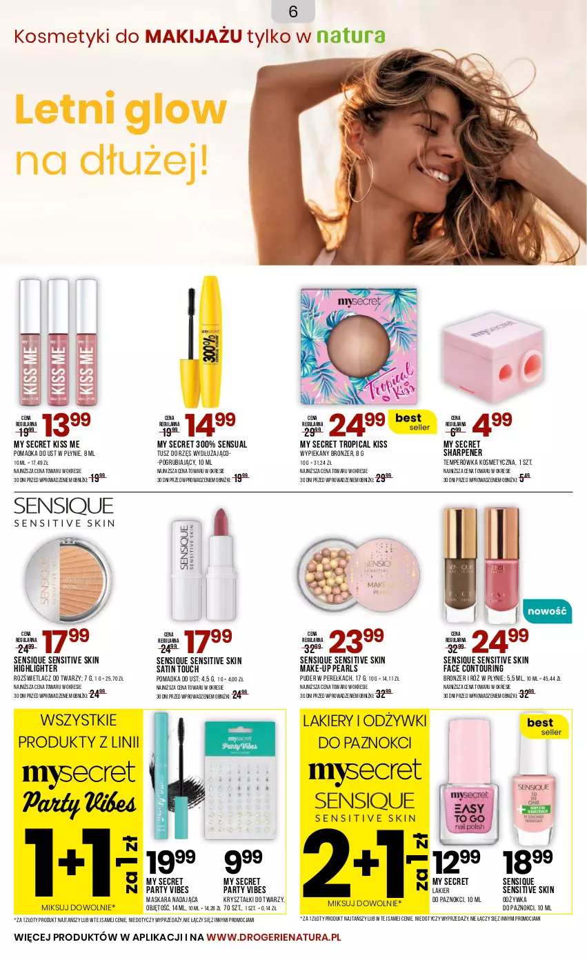 Gazetka promocyjna Drogerie Natura - Gazetka Drogerie Natura - ważna 22.08 do 02.09.2025 - strona 6 - produkty: Bronzer, Fa, Lakier, Lakier do paznokci, Makijaż, Maska, Maskara, Odżywka, Puder, Rozświetlacz, Sati, Sensual, Sharp, Tropical, Tusz
