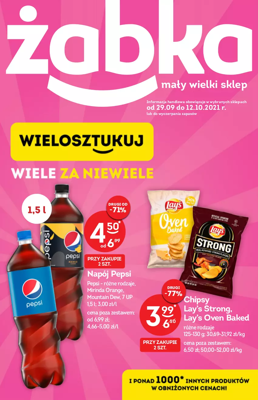 Gazetka promocyjna Żabka - ważna 13.10 do 31.10.2021 - strona 1 - produkty: Chipsy, Lay’s, Mirinda, Napój, Pepsi