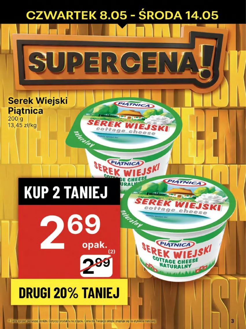 Gazetka promocyjna Delikatesy Centrum - Franczyza DC19 Czwartek - ważna 08.05 do 14.05.2025 - strona 3 - produkty: Piątnica, Ser, Serek