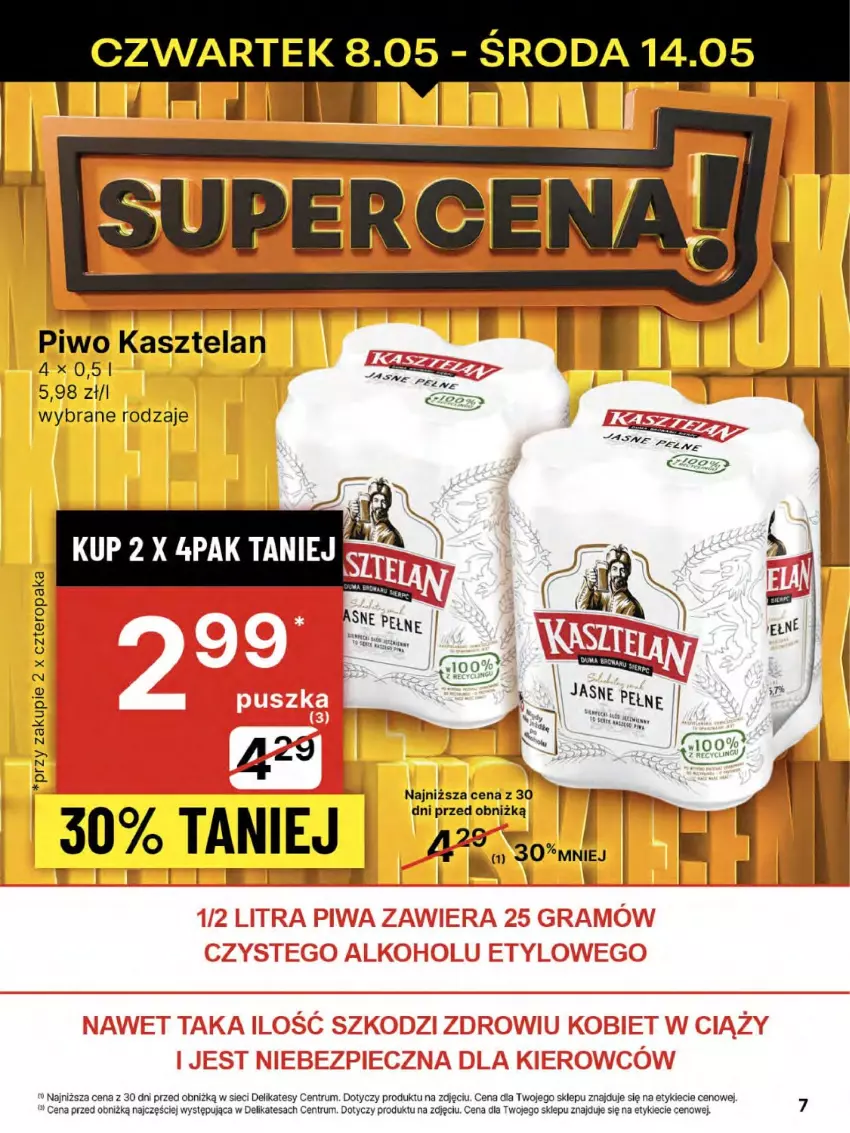 Gazetka promocyjna Delikatesy Centrum - Franczyza DC19 Czwartek - ważna 08.05 do 14.05.2025 - strona 7 - produkty: Kasztelan, Piwo, Rum