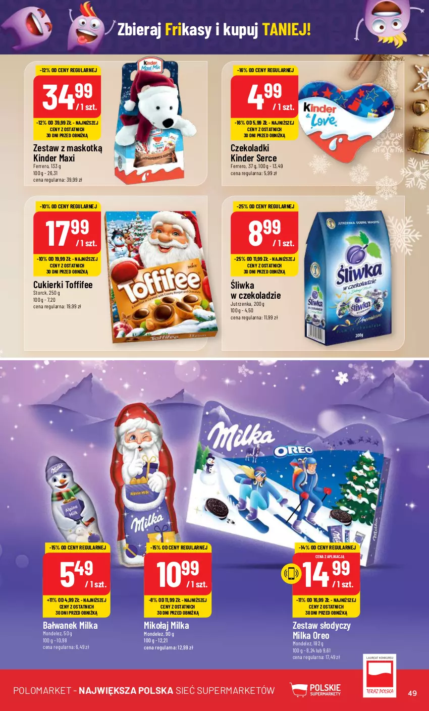 Gazetka promocyjna PoloMarket - Gazetka pomocyjna - ważna 06.12 do 12.12.2023 - strona 49 - produkty: Cukier, Cukierki, Ferrero, Jutrzenka, Kinder, Milka, Oreo, Ser, Toffifee