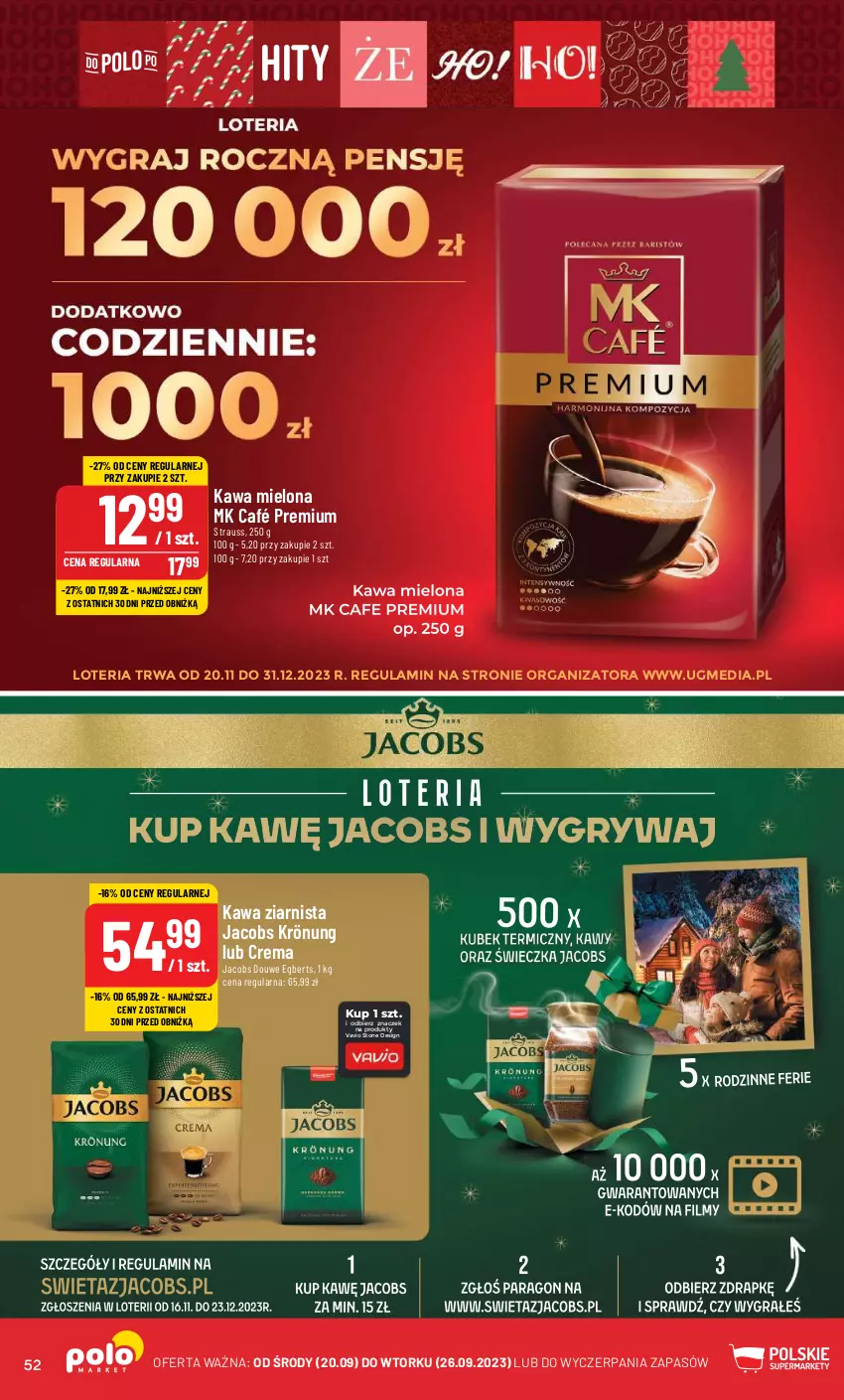 Gazetka promocyjna PoloMarket - Gazetka pomocyjna - ważna 06.12 do 12.12.2023 - strona 52 - produkty: Jacobs, Jacobs Krönung, Kawa, Kawa mielona, Kawa ziarnista