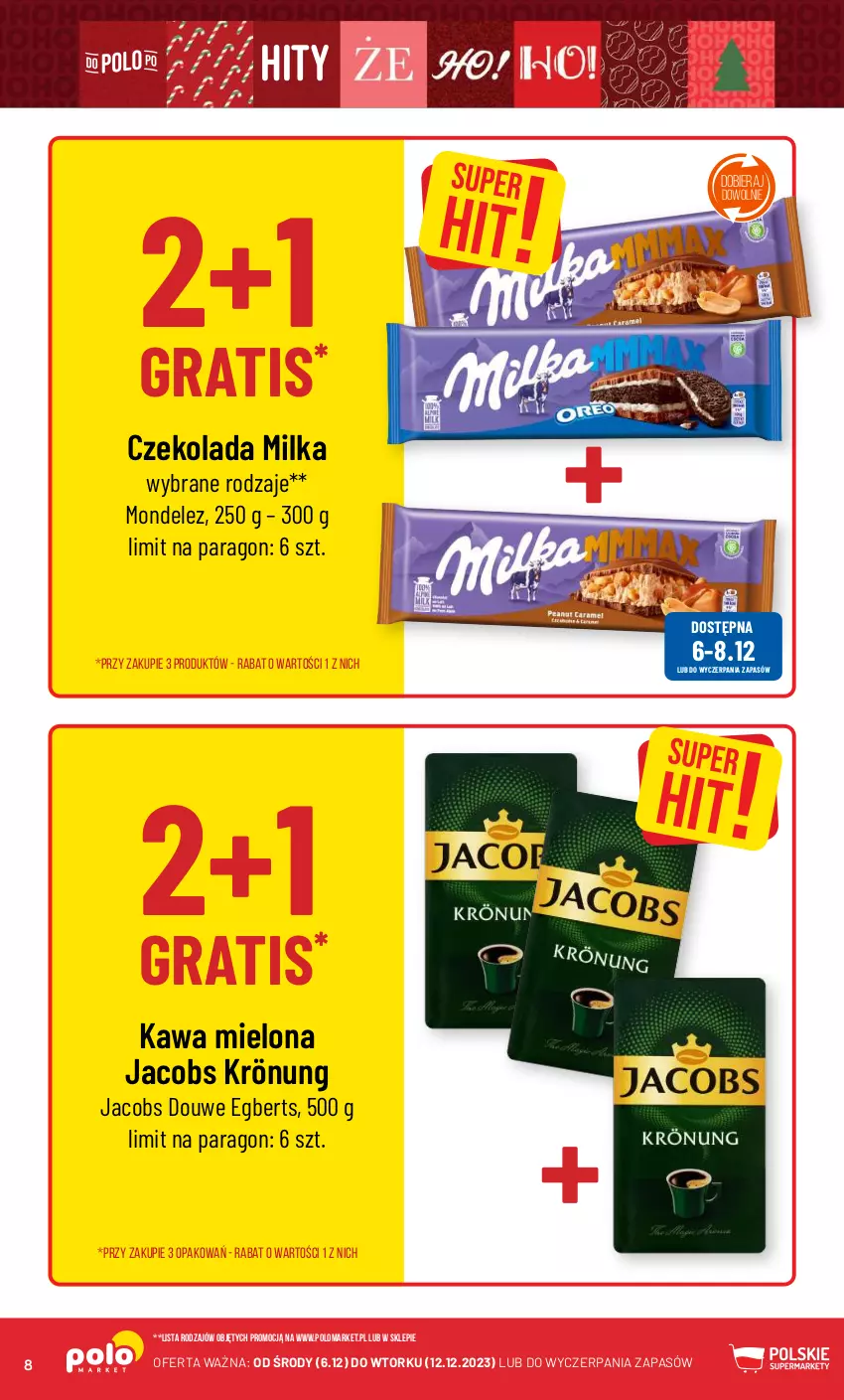 Gazetka promocyjna PoloMarket - Gazetka pomocyjna - ważna 06.12 do 12.12.2023 - strona 8 - produkty: Czekolada, Gra, Jacobs, Jacobs Krönung, Kawa, Kawa mielona, Milka