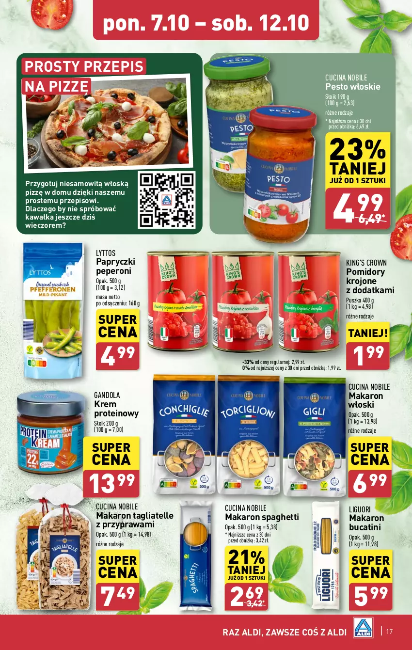 Gazetka promocyjna Aldi - Pełna oferta - ważna 07.10 do 12.10.2024 - strona 17 - produkty: Kawa, Makaron, Pesto, Pomidory, Pomidory krojone, Spaghetti, Tagliatelle