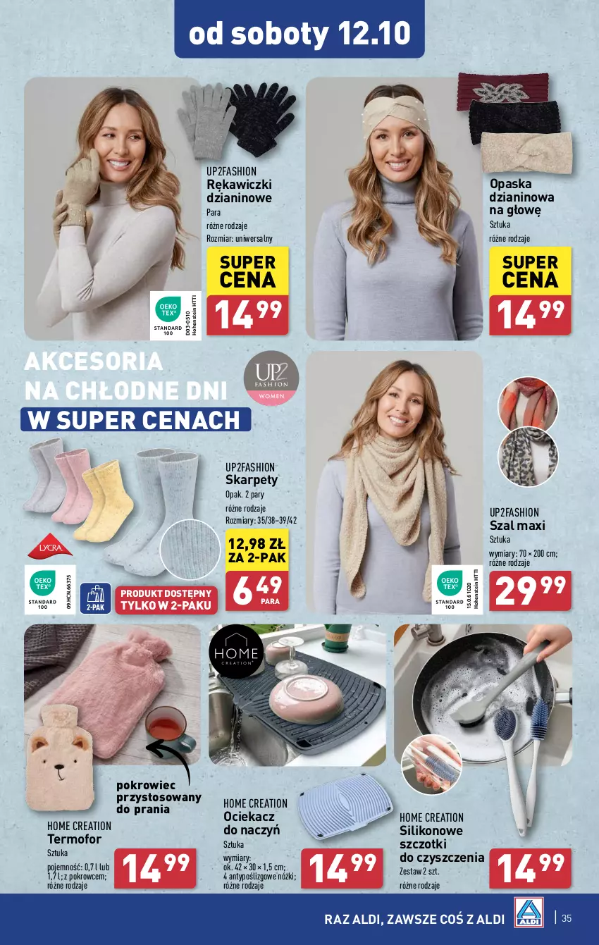 Gazetka promocyjna Aldi - Pełna oferta - ważna 07.10 do 12.10.2024 - strona 35 - produkty: Fa, Karp, Ociekacz, Opaska, Pokrowiec, Szal