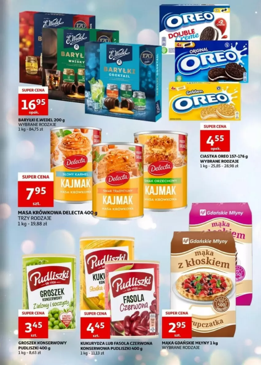 Gazetka promocyjna Auchan - ważna 20.12 do 23.12.2023 - strona 5 - produkty: Baryłki, Ciastka, Delecta, Fa, Fasola, Groszek, Kukurydza, Mąka, Masa krówkowa, Pudliszki, Ser