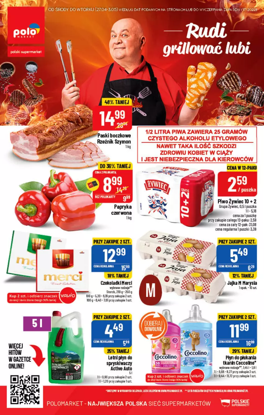 Gazetka promocyjna PoloMarket - Gazetka pomocyjna - ważna 27.04 do 03.05.2022 - strona 52 - produkty: Coccolino, Merci, Papryka, Papryka czerwona, Piwo