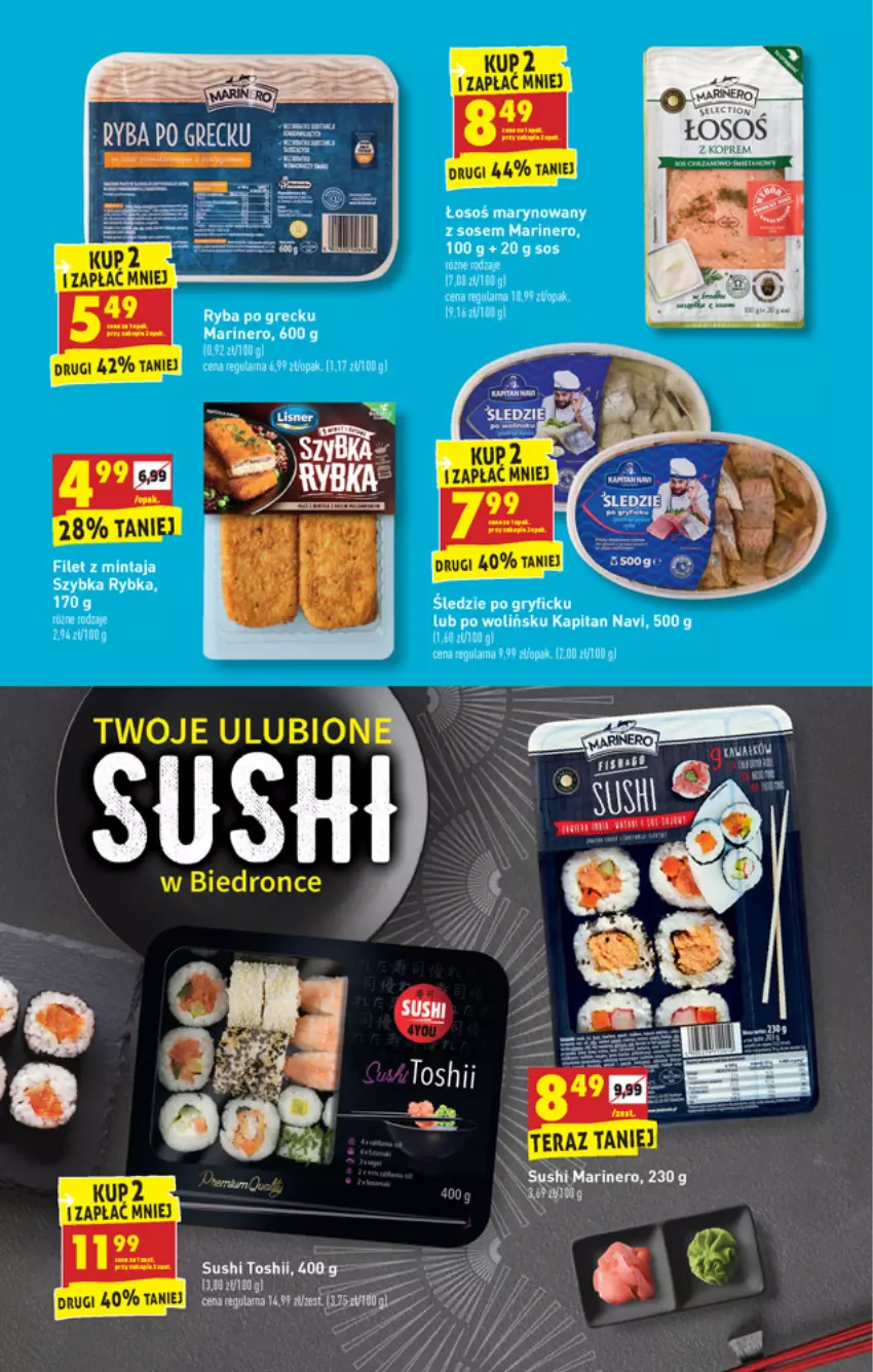 Gazetka promocyjna Biedronka - W tym tygodniu PN - ważna 19.04 do 25.04.2021 - strona 15 - produkty: Dron, Fa, Filet z mintaja, Gry, Mintaj, Ser, Sos, Sushi