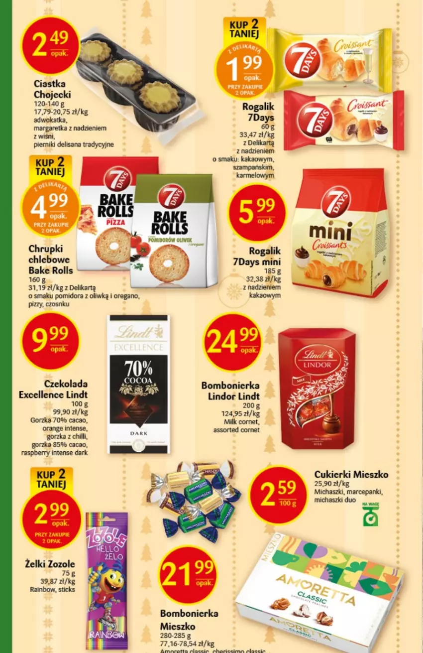 Gazetka promocyjna Delikatesy Centrum - Gazetka świąteczna DC49/50 - ważna 15.12 do 31.12.2022 - strona 18 - produkty: Chleb, Chrupki, Ciastka, Cukier, Cukierki, Czekolada, Isana, Kakao, Lindor, Lindt, Piernik, Rogal