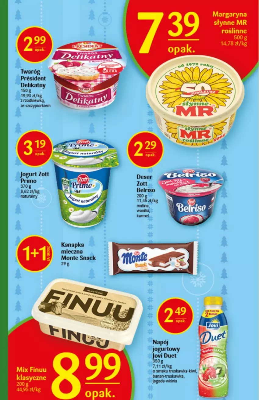 Gazetka promocyjna Delikatesy Centrum - Gazetka świąteczna DC49/50 - ważna 15.12 do 31.12.2022 - strona 6 - produkty: Deser, Jogurt, Kiwi, Margaryna, Monte, Ser, Twaróg, Zott