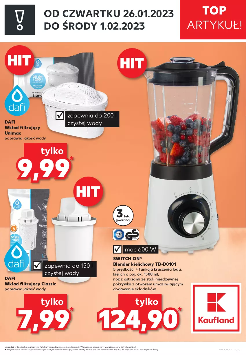 Gazetka promocyjna Kaufland - ZAPOWIEDŹ NASTĘPNEJ OFERTY - ważna 19.01 do 25.01.2023 - strona 1 - produkty: Blender, Gra, Noż, Top, Wkład filtrujący