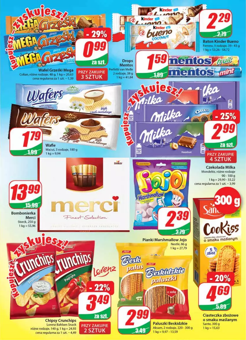 Gazetka promocyjna Dino - Gazetka - ważna 02.06 do 08.06.2021 - strona 3 - produkty: Aksam, Beskidzki, Chipsy, Crunchips, Czekolada, Lorenz, Mars, Merci, Milka, Sante