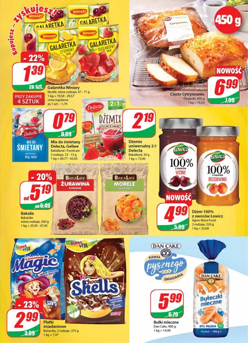 Gazetka promocyjna Dino - Gazetka - ważna 02.06 do 08.06.2021 - strona 5 - produkty: Bakalland, Bułeczki, Bułeczki mleczne, Dan Cake, Danio, Delecta, Dżem, Gala, Galaretka, Winiary