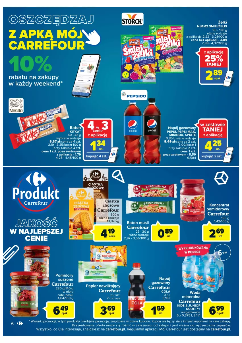 Gazetka promocyjna Carrefour - Gazetka Market Inowrocław - ważna 16.08 do 28.08.2022 - strona 6 - produkty: Ciastka, Mirinda, Papier, Papier toaletowy, Sprite