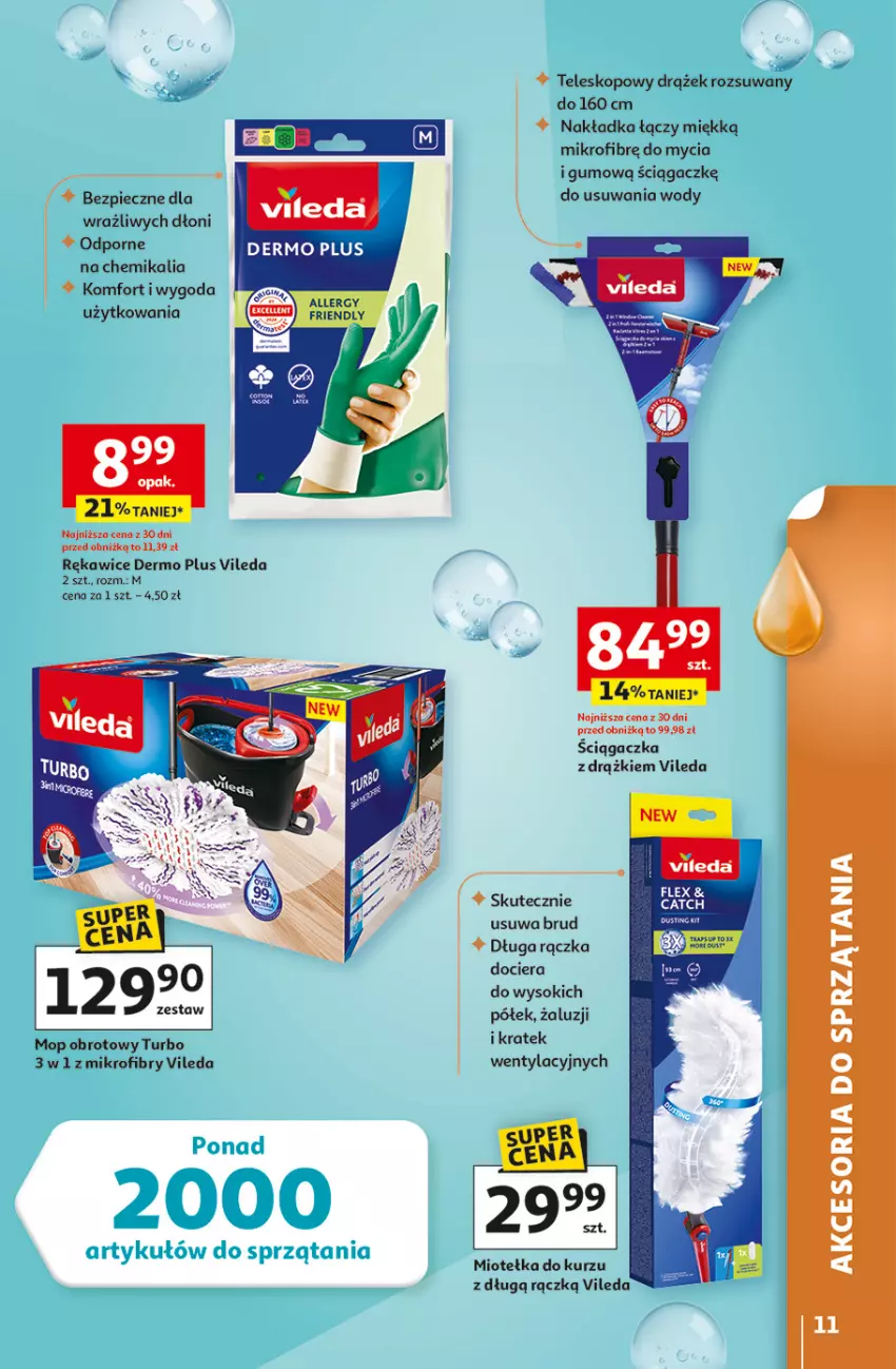 Gazetka promocyjna Auchan - Gazetka Strefa Porządki Hipermarket Auchan - ważna 19.03 do 25.03.2026 - strona 11 - produkty: Mop, Piec, Por, Rękawice, Sok, Teleskop, Vileda