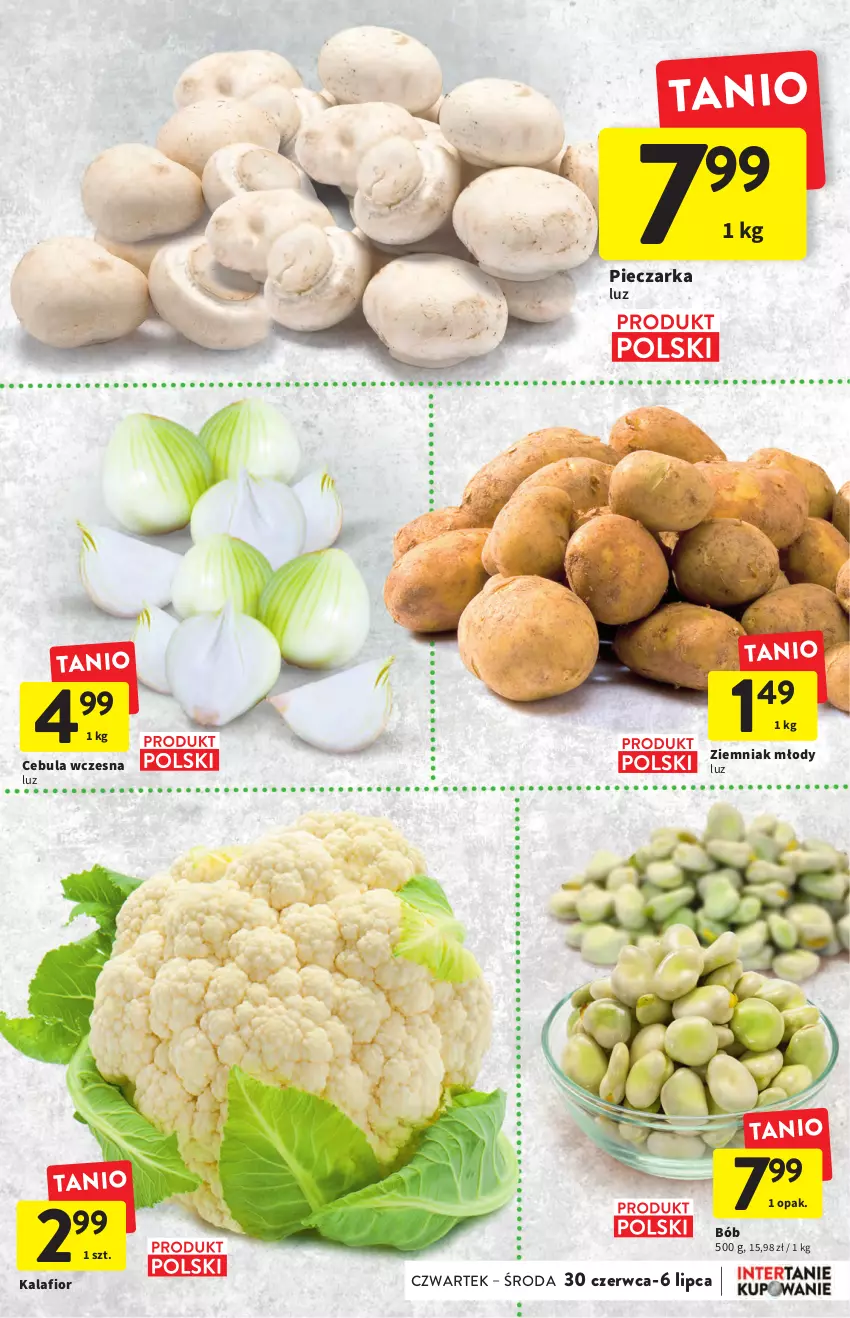 Gazetka promocyjna Intermarche - ważna 30.06 do 06.07.2022 - strona 11 - produkty: Cebula, Kalafior, Piec, Pieczarka