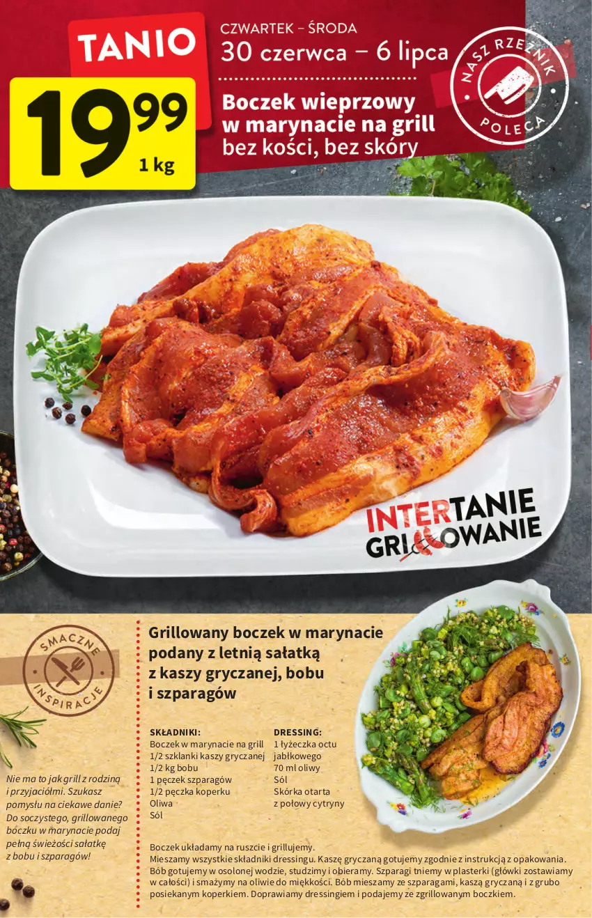 Gazetka promocyjna Intermarche - ważna 30.06 do 06.07.2022 - strona 14 - produkty: Boczek, Cytryny, Dres, Grill, Gry, Lanki, Plasterki, Sałat, Sól, Tarta