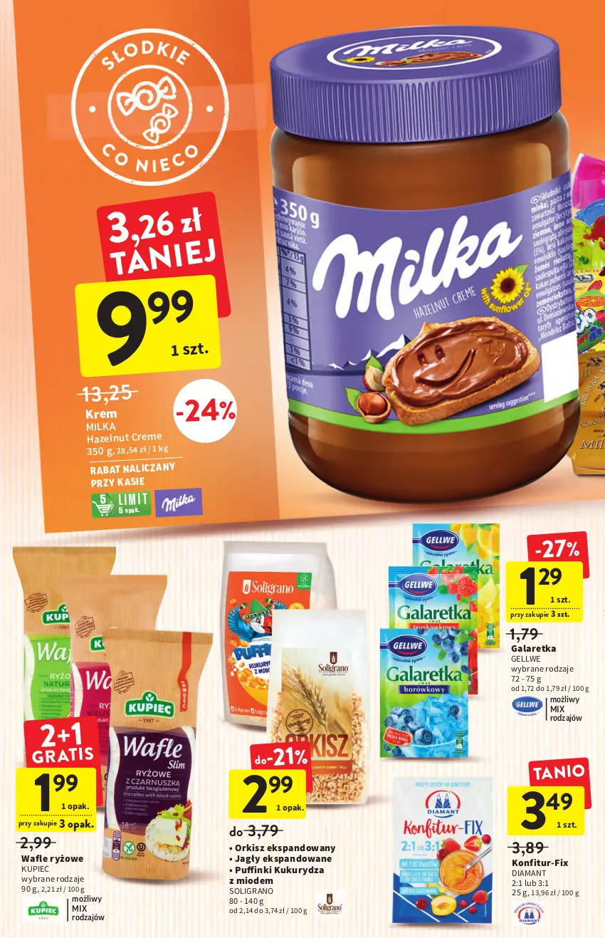 Gazetka promocyjna Intermarche - ważna 30.06 do 06.07.2022 - strona 24 - produkty: Diamant, Gala, Galaretka, Gra, Kukurydza, Kupiec, Piec, Puf, Ryż, Soligrano, Wafle