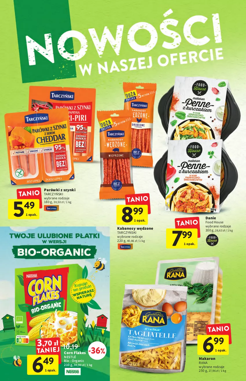 Gazetka promocyjna Intermarche - ważna 30.06 do 06.07.2022 - strona 28 - produkty: Corn flakes, Kabanos, Makaron, Nestlé, Parówki, Parówki z szynki, Tarczyński