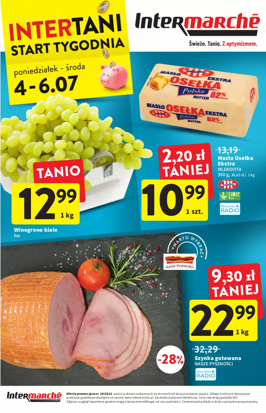 Gazetka promocyjna Intermarche - ważna 30.06 do 06.07.2022 - strona 40 - produkty: Masło, Mleko, Mlekovita, Szynka, Wino