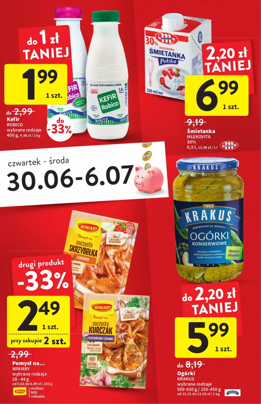 Gazetka promocyjna Intermarche - ważna 30.06 do 06.07.2022 - strona 7 - produkty: BIC, Kefir, Krakus, Mleko, Mlekovita, Robico, Winiary