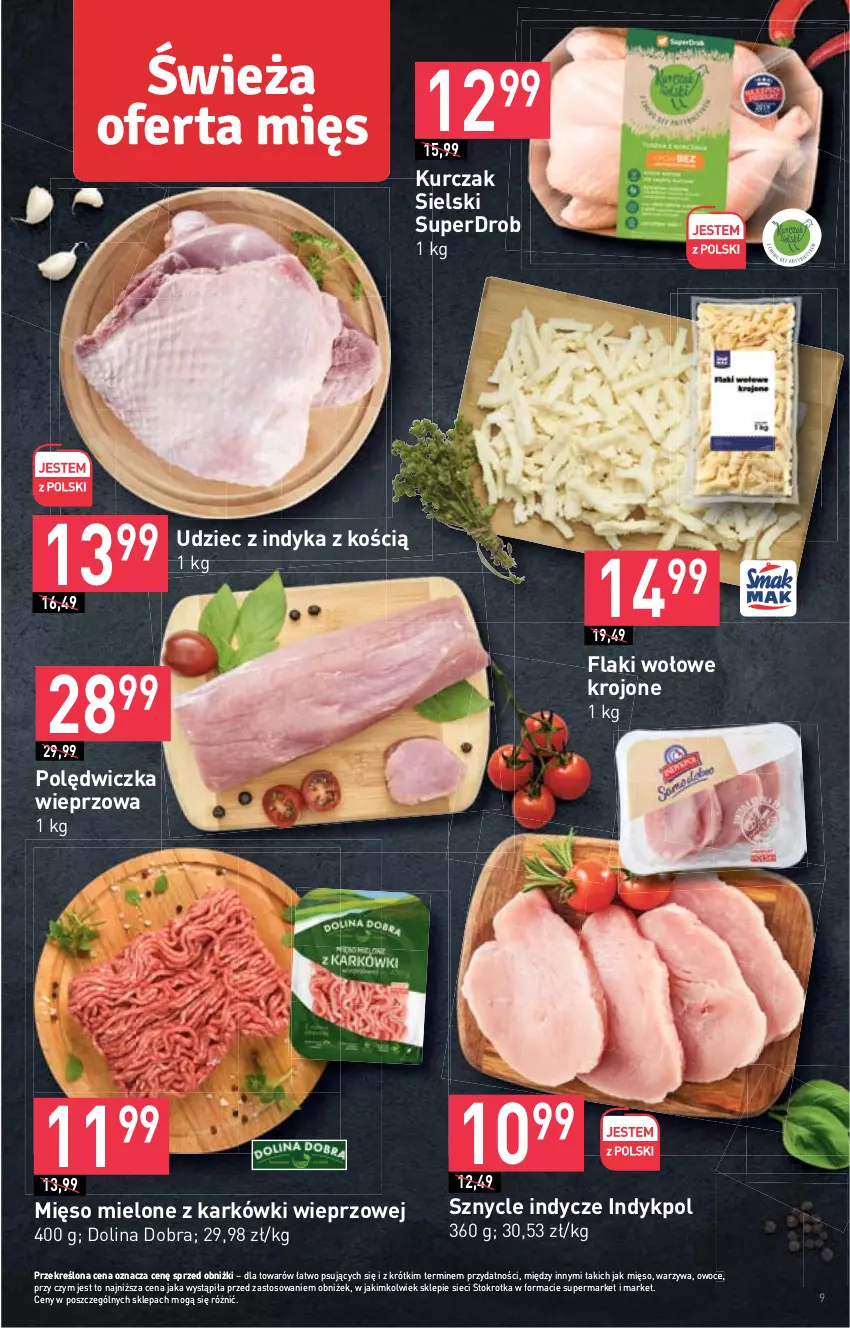 Gazetka promocyjna Stokrotka - Supermarket - ważna 26.10 do 02.11.2023 - strona 11 - produkty: Flaki, Flaki wołowe, Kurczak, Mięso, Mięso mielone, Owoce, Polędwiczka wieprzowa, Udziec z indyka, Warzywa