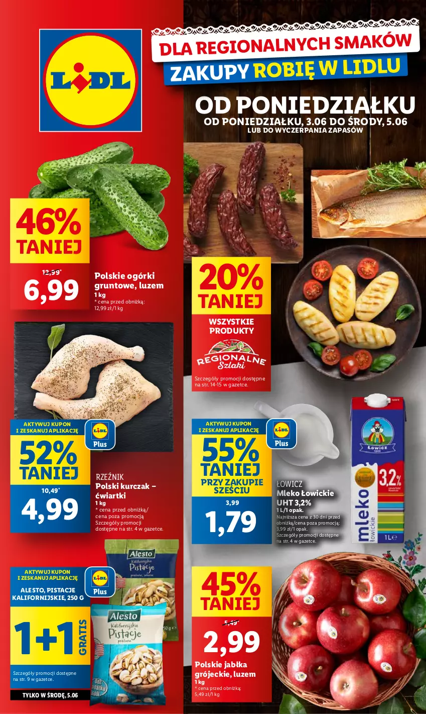 Gazetka promocyjna Lidl - GAZETKA - ważna 03.06 do 05.07.2024 - strona 1 - produkty: Gra, Grunt, Jabłka, Kurczak, Mleko, Pistacje