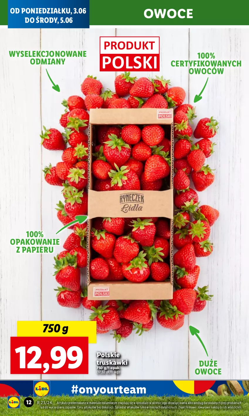 Gazetka promocyjna Lidl - GAZETKA - ważna 03.06 do 05.07.2024 - strona 12 - produkty: Owoce, Papier, Truskawki