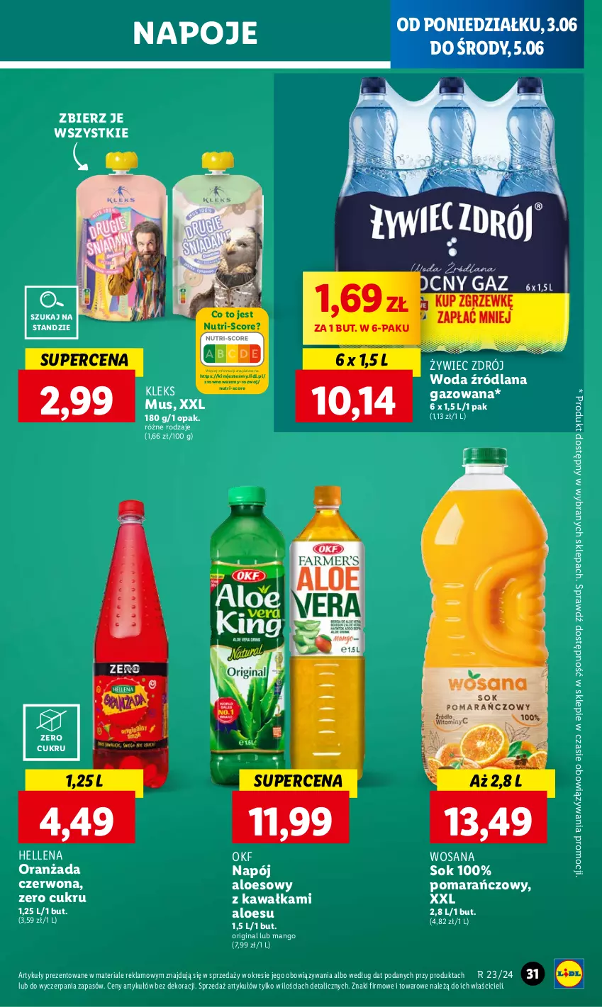 Gazetka promocyjna Lidl - GAZETKA - ważna 03.06 do 05.07.2024 - strona 35 - produkty: Gin, Hellena, Kawa, LANA, Mango, Mus, Napój, Napoje, Oranżada, Sok, Wazon, Woda, Wosana