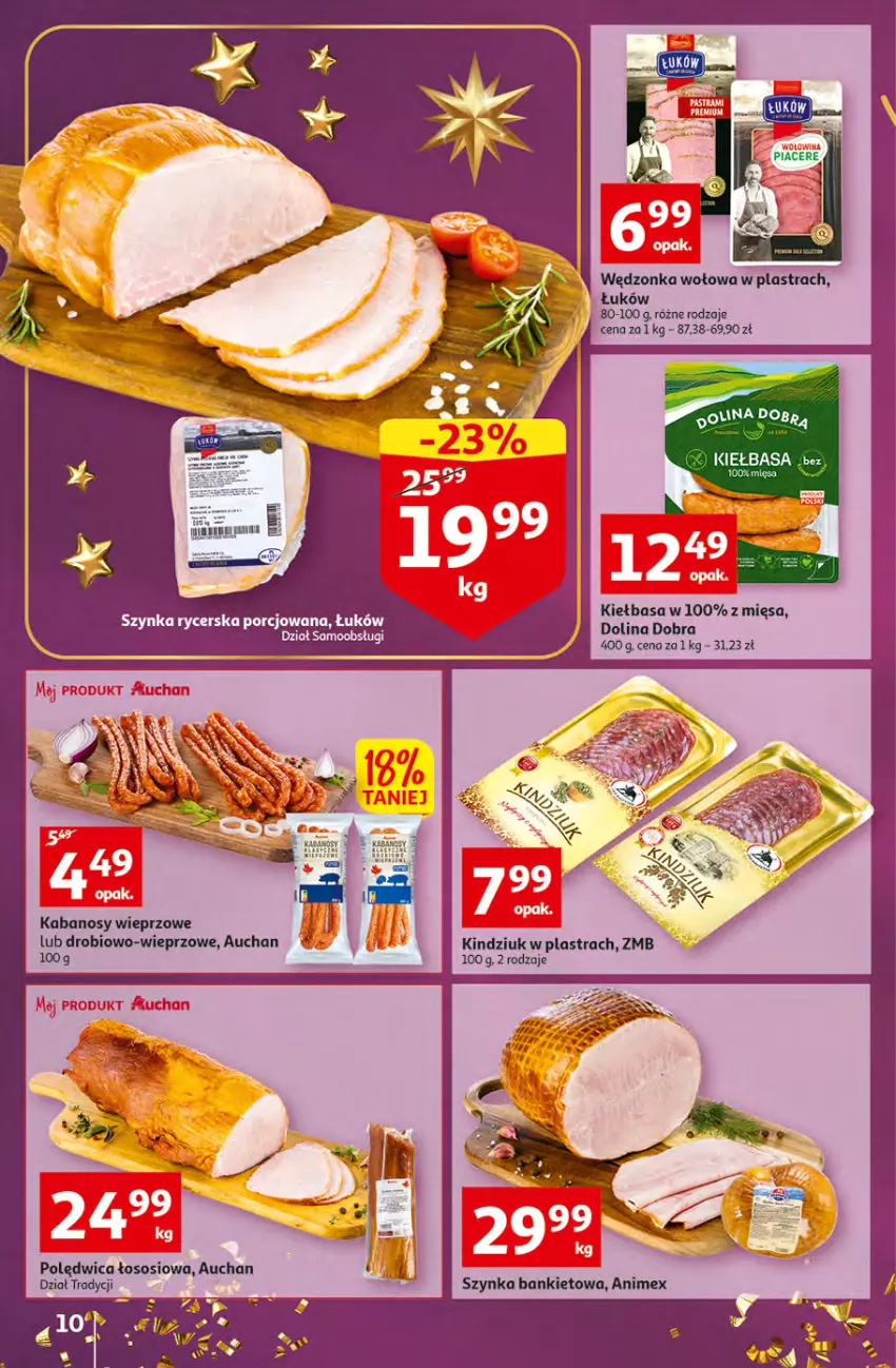 Gazetka promocyjna Auchan - Gazetka Magia Świąt Auchan Hipermarket - ważna 08.12 do 14.12.2022 - strona 10 - produkty: HP, Kabanos, Kiełbasa, Polędwica, Por, Sos, Szynka