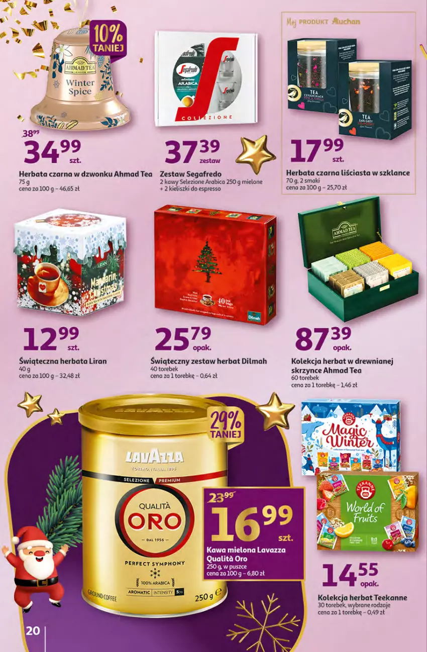 Gazetka promocyjna Auchan - Gazetka Magia Świąt Auchan Hipermarket - ważna 08.12 do 14.12.2022 - strona 20 - produkty: BIC, Dilmah, Fa, Herbata, Herbata czarna, Kawa, Kawa mielona, Lavazza, Segafredo, Teekanne