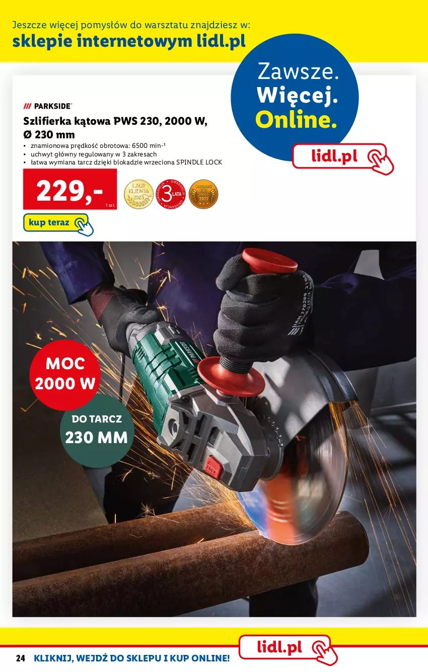 Gazetka promocyjna Lidl - KATALOG SKLEPU ONLINE - ważna 06.02 do 26.02.2023 - strona 24 - produkty: Szlifierka, Szlifierka kątowa, Tera