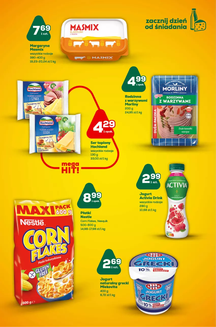 Gazetka promocyjna ABC - Gazetka - ważna 22.09 do 05.10.2022 - strona 2 - produkty: Activia, Corn flakes, Hochland, Jogurt, Jogurt naturalny, Margaryna, Morliny, Nesquik, Ser, Ser topiony, Top, Warzywa