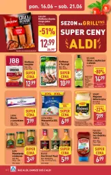 Gazetka promocyjna Aldi - Oferta weekendowa - Gazetka - ważna od 21.06 do 21.06.2025 - strona 10 - produkty: Mozzarella, Majonez, Ketchup, Sos, Sok, Mus, Sokołów, Bell, Winiary, Lurpak, Bella, Pudliszki, Kamis, Masło, Kiełbasa, Musztarda, Kiełbasa śląska