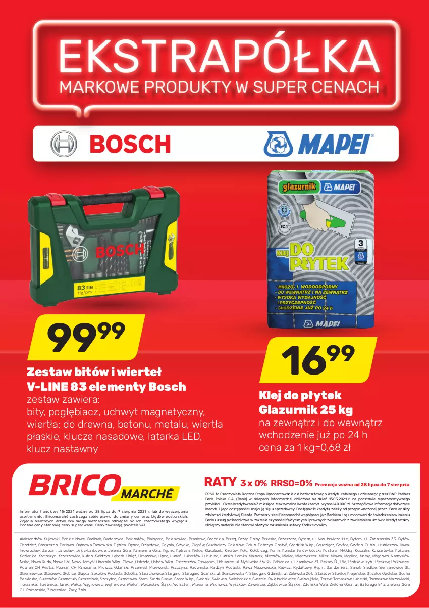 Gazetka promocyjna Bricomarche - Gazetka - ważna 28.07 do 07.08.2021 - strona 8 - produkty: BIC, Bosch, Fa, Gry, Klej, Kosz, Kujawski, Latarka, Latarka LED, Lazur, Namysłów, Podlaski, Rama, Sok, Sokół, Sokołów, Sól, Sprzedawcy, Szal, Szprot, Tarka, Top, Wino