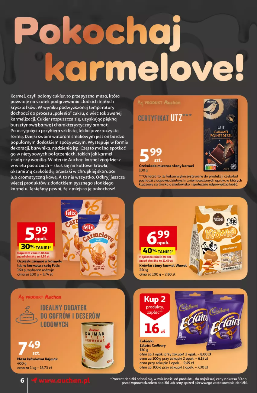 Gazetka promocyjna Auchan - Gazetka z MAŁĄ CENKĄ dźwigniesz więcej! Supermarket Auchan - ważna 29.02 do 06.03.2024 - strona 6 - produkty: Aksam, Bursztyn, Chrupki, Cukier, Fa, Koc, Orzeszki