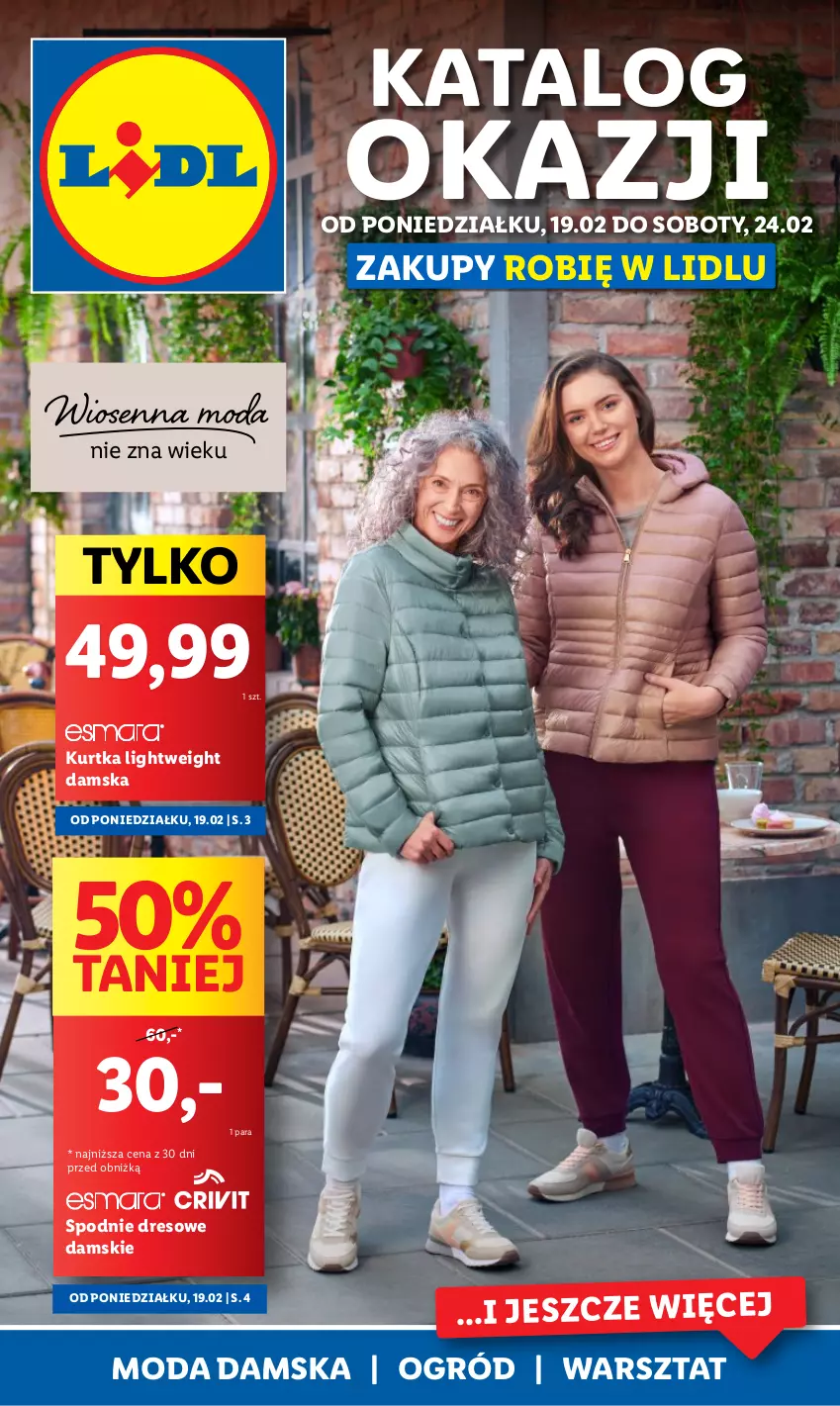 Gazetka promocyjna Lidl - GAZETKA - ważna 19.02 do 24.02.2024 - strona 1 - produkty: Dres, Kurtka, Moda, Ogród, Spodnie, Spodnie dresowe