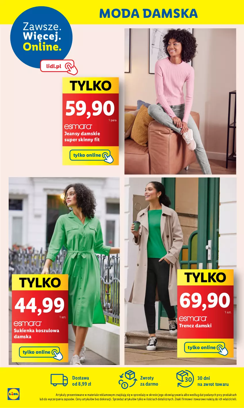 Gazetka promocyjna Lidl - GAZETKA - ważna 19.02 do 24.02.2024 - strona 14 - produkty: Kosz, Moda, Sukienka, Trencz