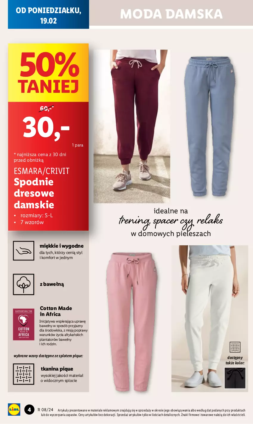 Gazetka promocyjna Lidl - GAZETKA - ważna 19.02 do 24.02.2024 - strona 6 - produkty: Dres, Moda, Sok, Spodnie, Spodnie dresowe