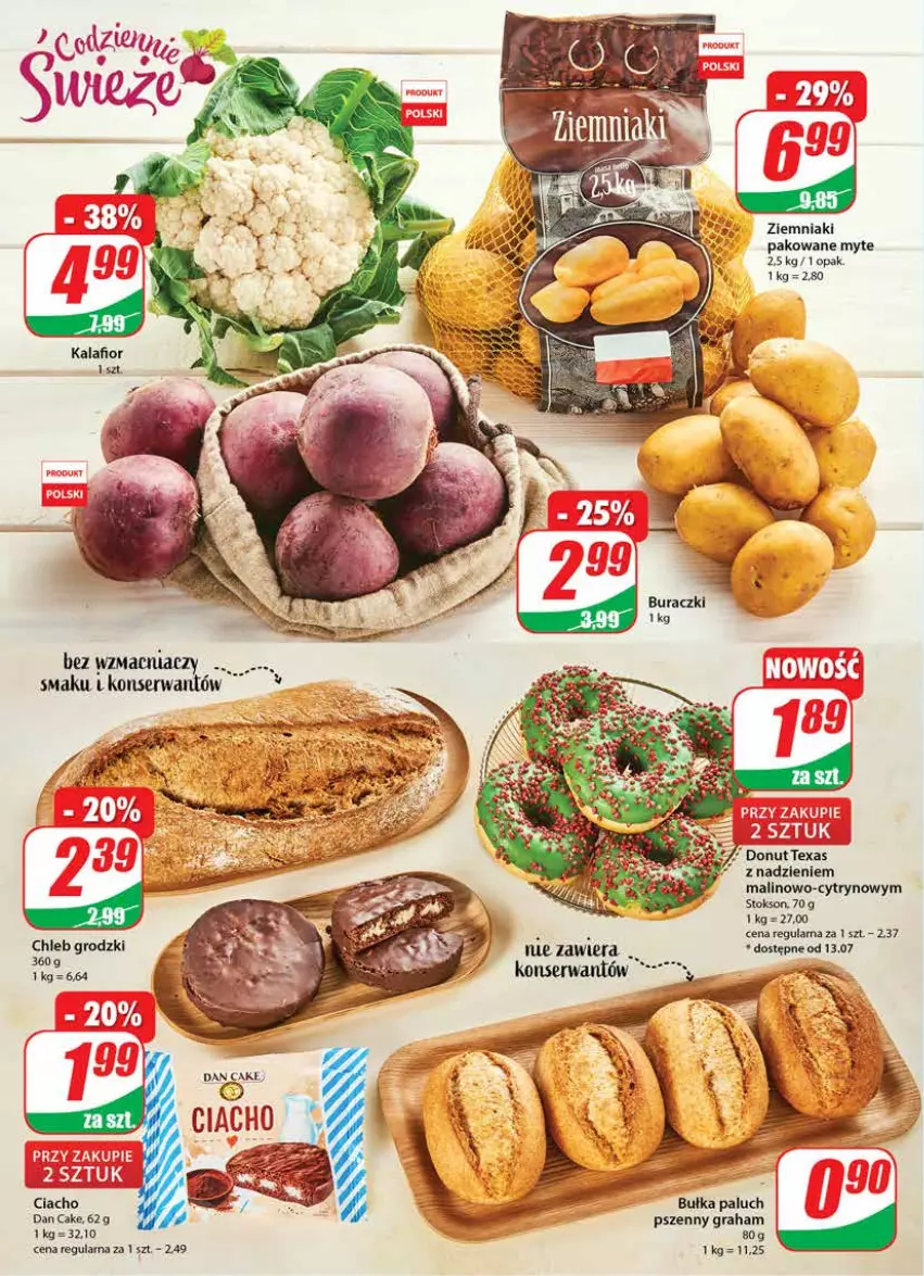 Gazetka promocyjna Dino - G28 - ważna 12.07 do 18.07.2023 - strona 12 - produkty: Bułka, Dan Cake, Donut, Gra, Ser, Ziemniaki