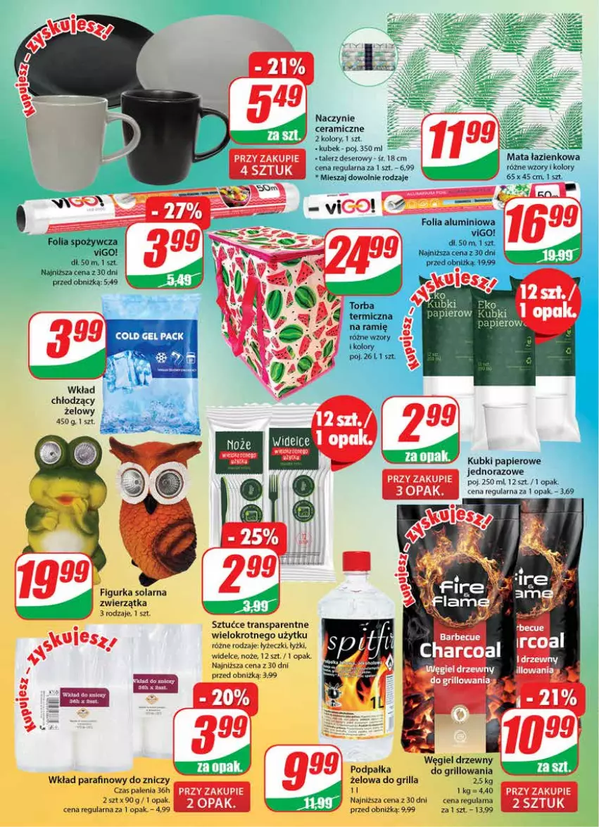 Gazetka promocyjna Dino - G28 - ważna 12.07 do 18.07.2023 - strona 20 - produkty: Deser, Folia aluminiowa, Grill, Kubek, Mata łazienkowa, Noż, Papier, Por, Ser, Talerz, Talerz deserowy, Tran, Węgiel drzewny, Znicz