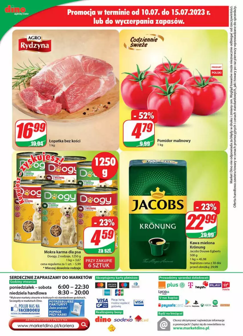 Gazetka promocyjna Dino - G28 - ważna 12.07 do 18.07.2023 - strona 24 - produkty: Fa, Jacobs, Kawa, Kawa mielona, Mokra karma, Pomidor malinowy, Ser, Tera