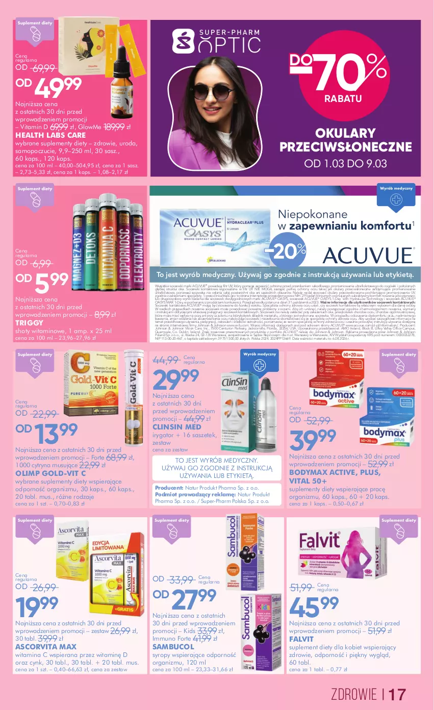 Gazetka promocyjna Super Pharm - Gazetka - ważna 28.02 do 13.03.2025 - strona 17 - produkty: Body, Bodymax, Clin, Cynk, Dres, Fa, Gra, Irygator, Mop, Mus, Por, Soczewki kontaktowe, Suplement diety, Syrop, Syropy, Zdrowie