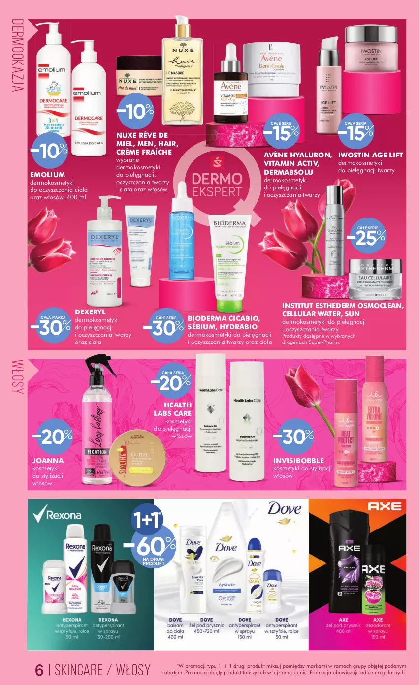 Gazetka promocyjna Super Pharm - Gazetka - ważna 28.02 do 13.03.2025 - strona 6 - produkty: Avène, Bioderma, Emolium, Iwostin, Joanna, Kosmetyki do pielęgnacji, Nuxe, Rama, Ser