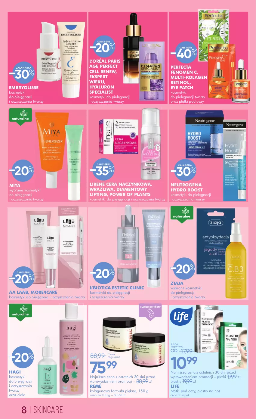 Gazetka promocyjna Super Pharm - Gazetka - ważna 28.02 do 13.03.2025 - strona 8 - produkty: Clin, Embryolisse, Kolagen, Kosmetyki do pielęgnacji, L’Oréal, Lirene, Neutrogena, Perfecta, Ser, Ziaja