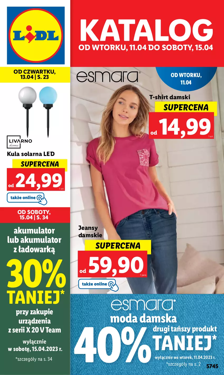 Gazetka promocyjna Lidl - GAZETKA - ważna 11.04 do 15.04.2023 - strona 1 - produkty: Akumulator, Moda, Ser, T-shirt