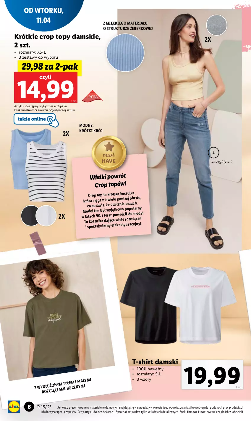 Gazetka promocyjna Lidl - GAZETKA - ważna 11.04 do 15.04.2023 - strona 8 - produkty: Kosz, Koszulka, Mus, T-shirt, Top