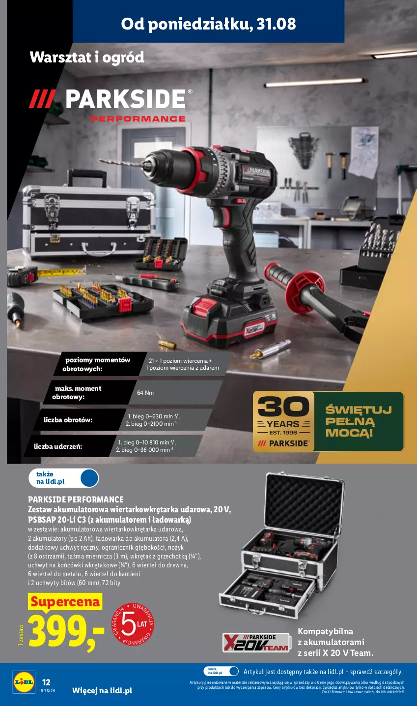 Gazetka promocyjna Lidl - Gazetka ważna od 31.08. do 05.09. - ważna 31.08 do 05.09.2026 - strona 16 - produkty: Akumulator, Akumulatorowa wiertarkowkrętark, Gra, Noż, Ogród, Parkside, PSB, Ser, Tarka, Taśma miernicza, Uchwyty, Warka, Wiertarkowkrętarka, Wkręt, Wkrętarka