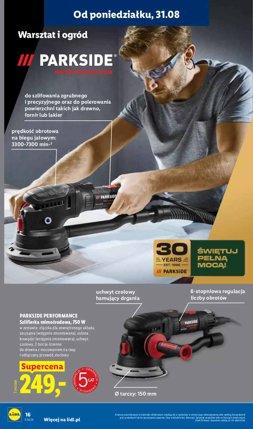 Gazetka promocyjna Lidl - Gazetka ważna od 31.08. do 05.09. - ważna 31.08 do 05.09.2026 - strona 20 - produkty: Lakier, Ogród, Parkside, Przewód, Szlifierka, Top