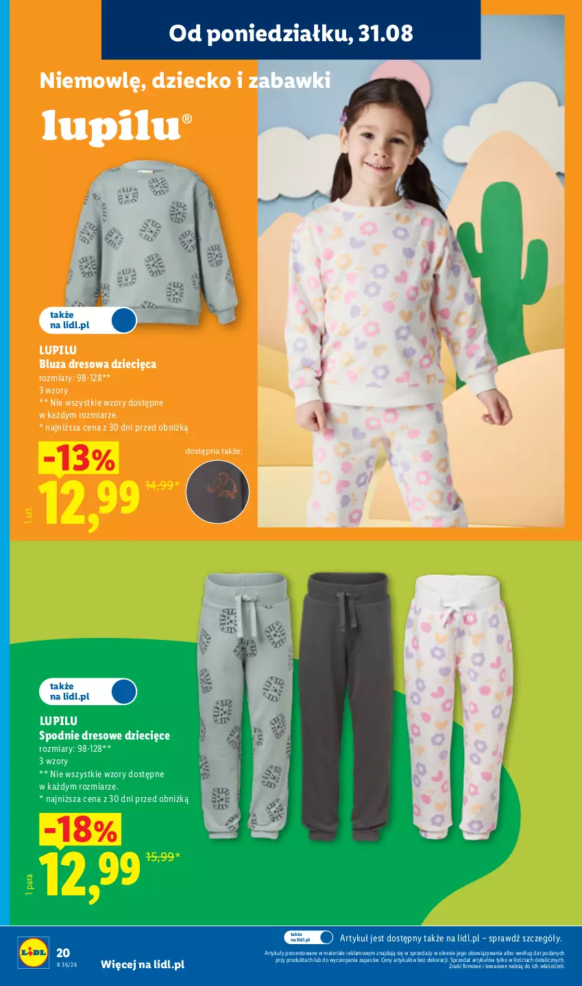 Gazetka promocyjna Lidl - Gazetka ważna od 31.08. do 05.09. - ważna 31.08 do 05.09.2026 - strona 24 - produkty: Bluza, Bluza dresowa, Dres, Dzieci, Spodnie, Spodnie dresowe